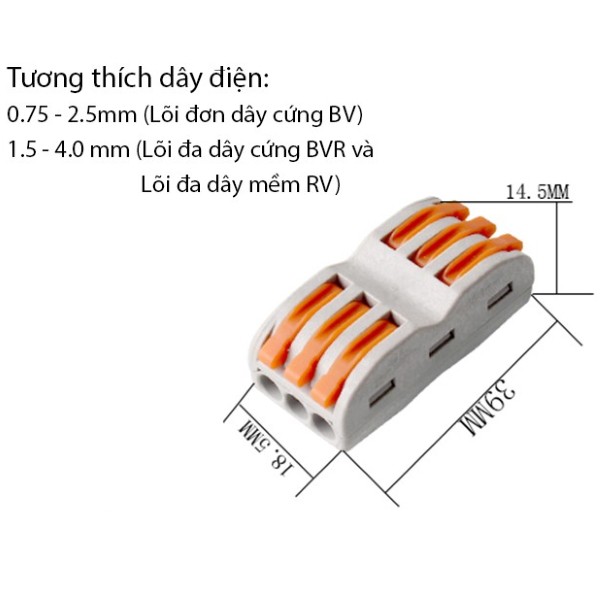 Cút nối dây điện nhanh 2 đầu ⚡ 𝗙𝗥𝗘𝗘 𝗦𝗛𝗜𝗣 ⚡ Cút nối dây KV744-2P/3P - nối dây nhanh chóng, an toàn, hiệu quả