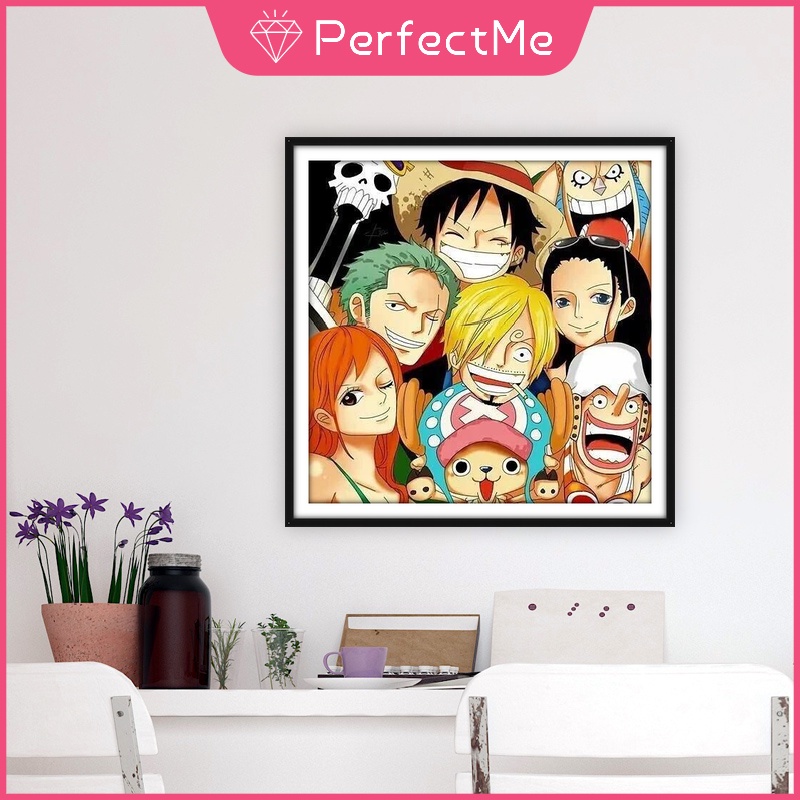 Bộ tranh đính đá 5D họa tiết hoạt hình One Piece độc đáo DIY 30x30cm