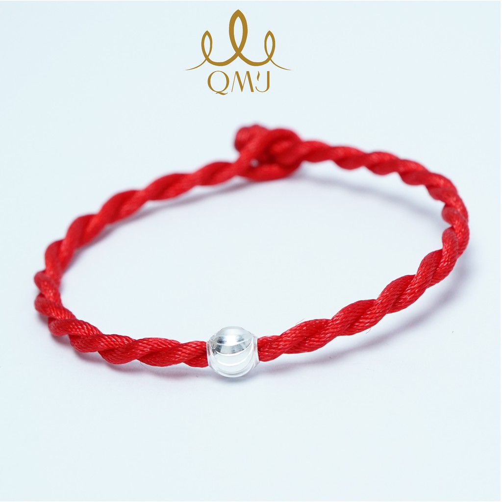 QMJ Vòng tay chỉ đỏ Bi bạc 925 mix dây tơ lụa xoắn, xinh xắn và may mắn - Q132 | BigBuy360 - bigbuy360.vn