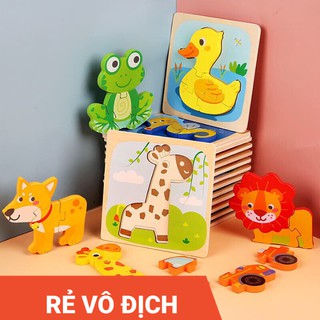 Bộ xếp hình tranh con vật cho bé