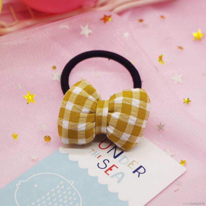 Băng đô nơ họa tiết ca rô đính nơ đáng yêu dành cho bé gái