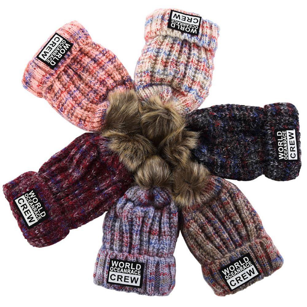 Mũ Beanie Dệt Kim Co Giãn Nhiều Màu Sắc Ngọt Ngào Cho Nữ