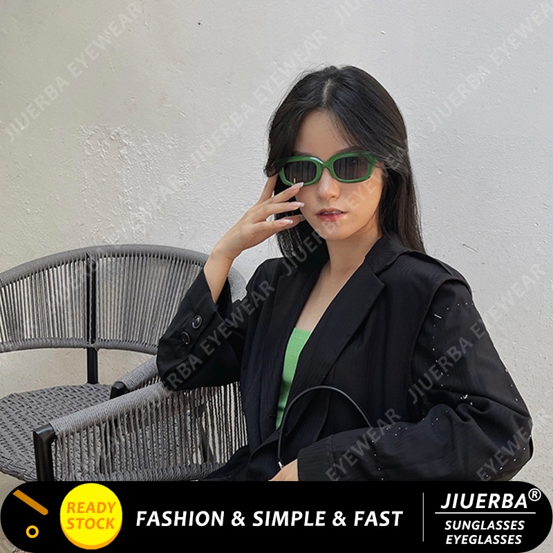 (JIUERBA) Kính Râm Hình Chữ Nhật Chống Tia UV Thời Trang Mùa Hè Phong Cách Retro