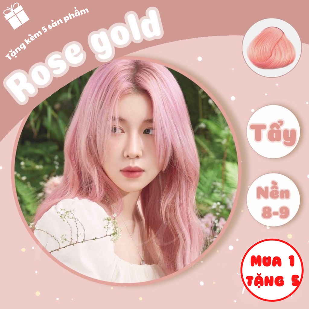 Thuốc nhuộm tóc tại nhà Rose Gold - kèm oxi - cần sử dụng tẩy - Keaihairdye