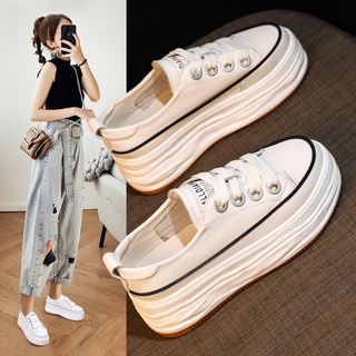 Giày thể thao nữ độn đế 5cm màu trắng cao cấp đẹp đi nhẹ