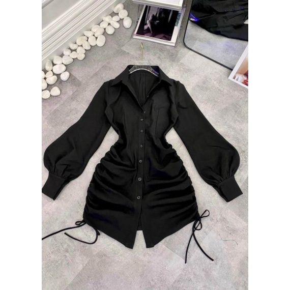 ĐẦM SƠ MI RÚT DÂY CHO NÀNG TỪ 60 ĐẾN 90 KÝ