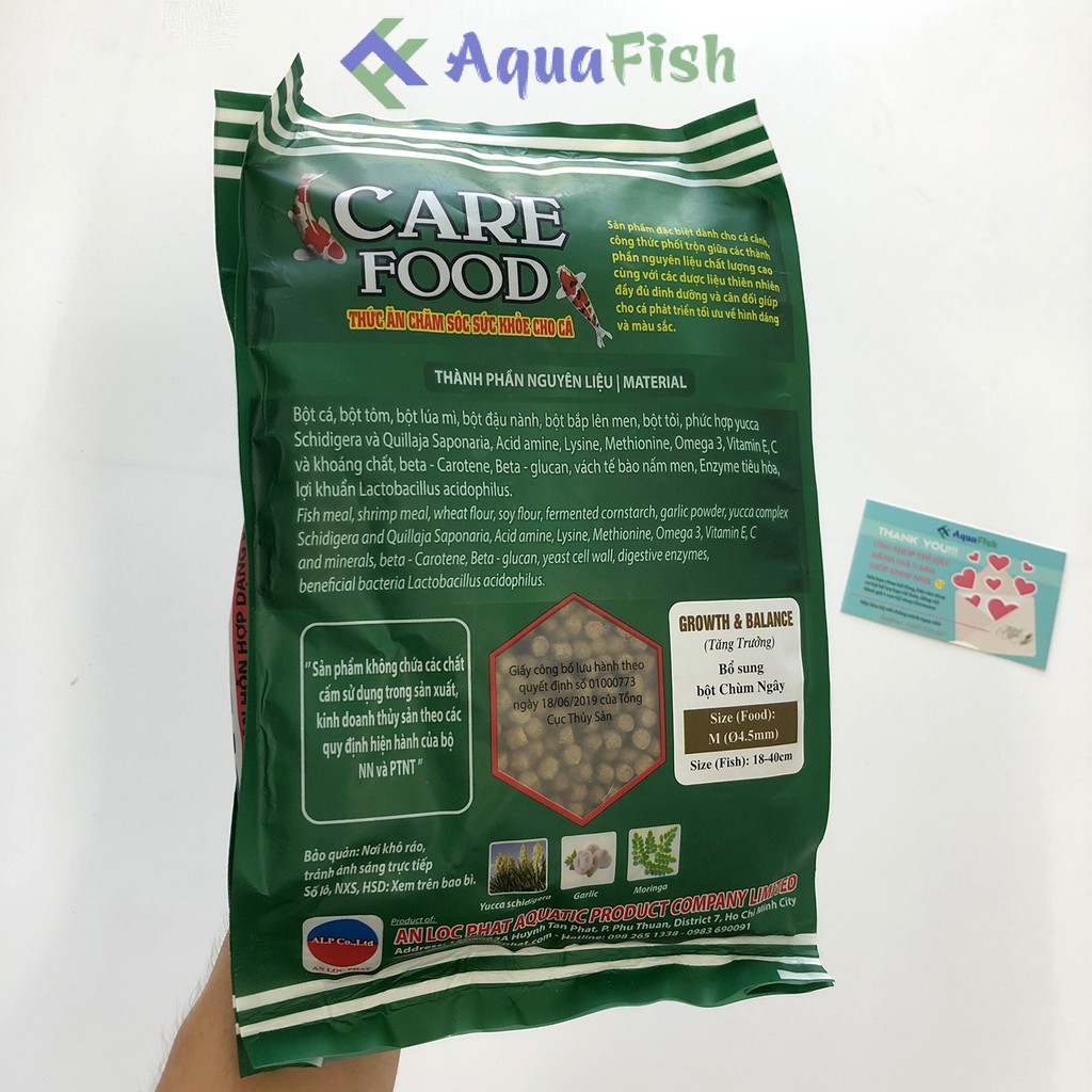 Thức Ăn Cho Cá Koi Care Food 500g (Thức ăn cho cá nhanh lớn, tăng màu, chuyên dụng cho cá Koi)