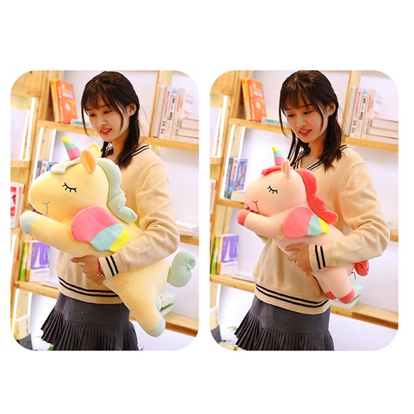 GẤU BÔNG NGỰA MỘT SỪNG UNICORN NẰM (50 CM) GB45 (MÀU VÀNG)