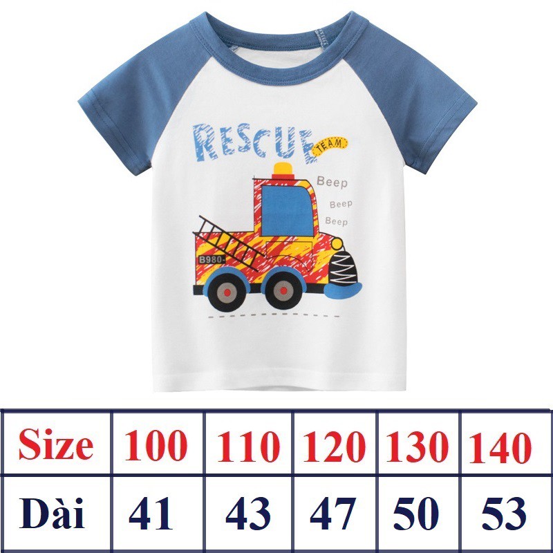 Áo phông bé trai cộc tay hàn quốc xuất dư size đại 27kids chất cotton