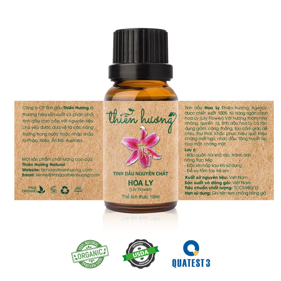 Tinh Dầu Hoa Ly Thiên Tinh Dầu Thiên Hương Nguyên Chất 100% Lọ 10mlThơm Phòng Đuổi Muỗi Đuổi CônTrùng