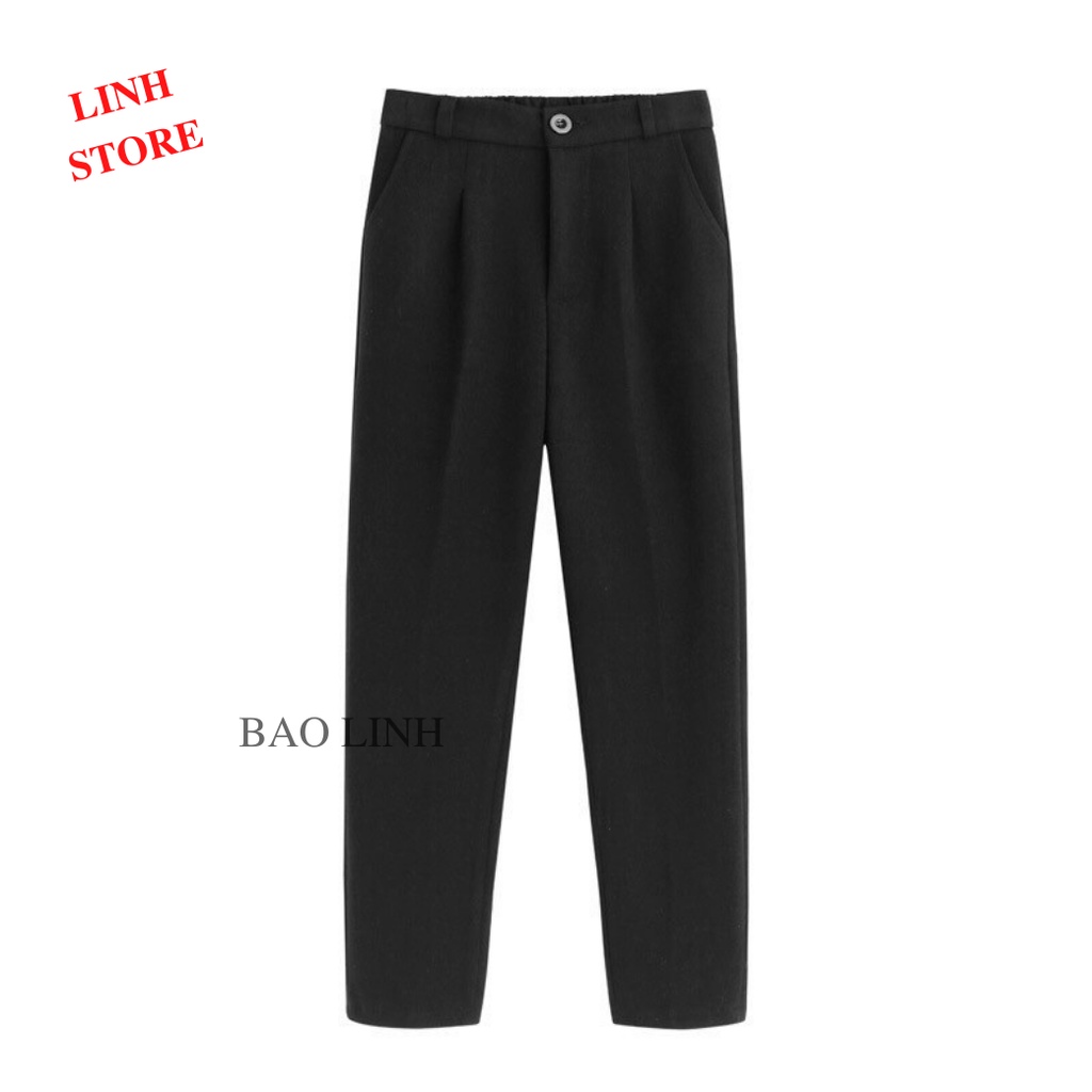 Quần Tây Nữ Lưng Cao Bigsize Công Sở, Quần Baggy Nữ Đi Học Cạp Cao Khóa Thật
