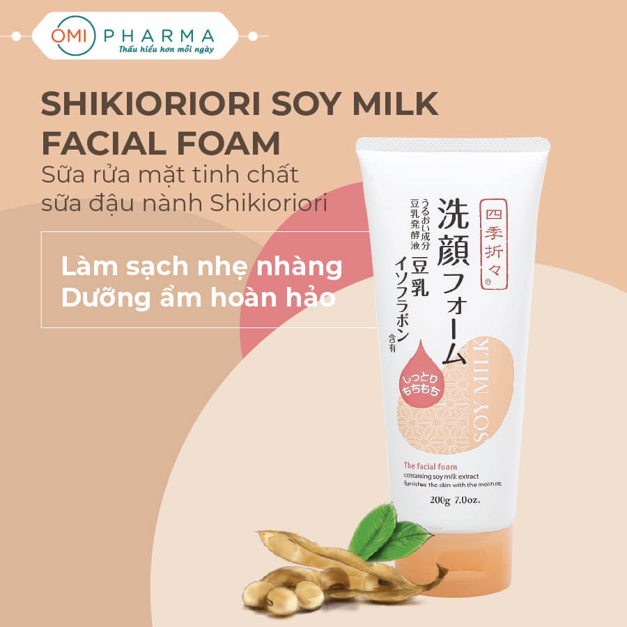 Sữa Rửa Mặt Tinh Chất Đậu Nành Shikioriori Nhật Bản (Tuýp 200g)