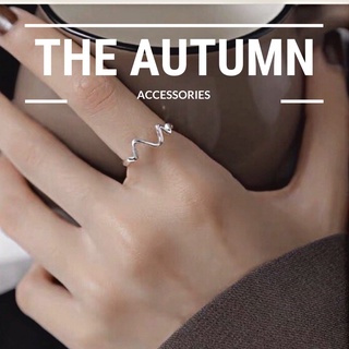Nhẫn mạ bạc hình nhịp tim The Autumn Accessories - NT01