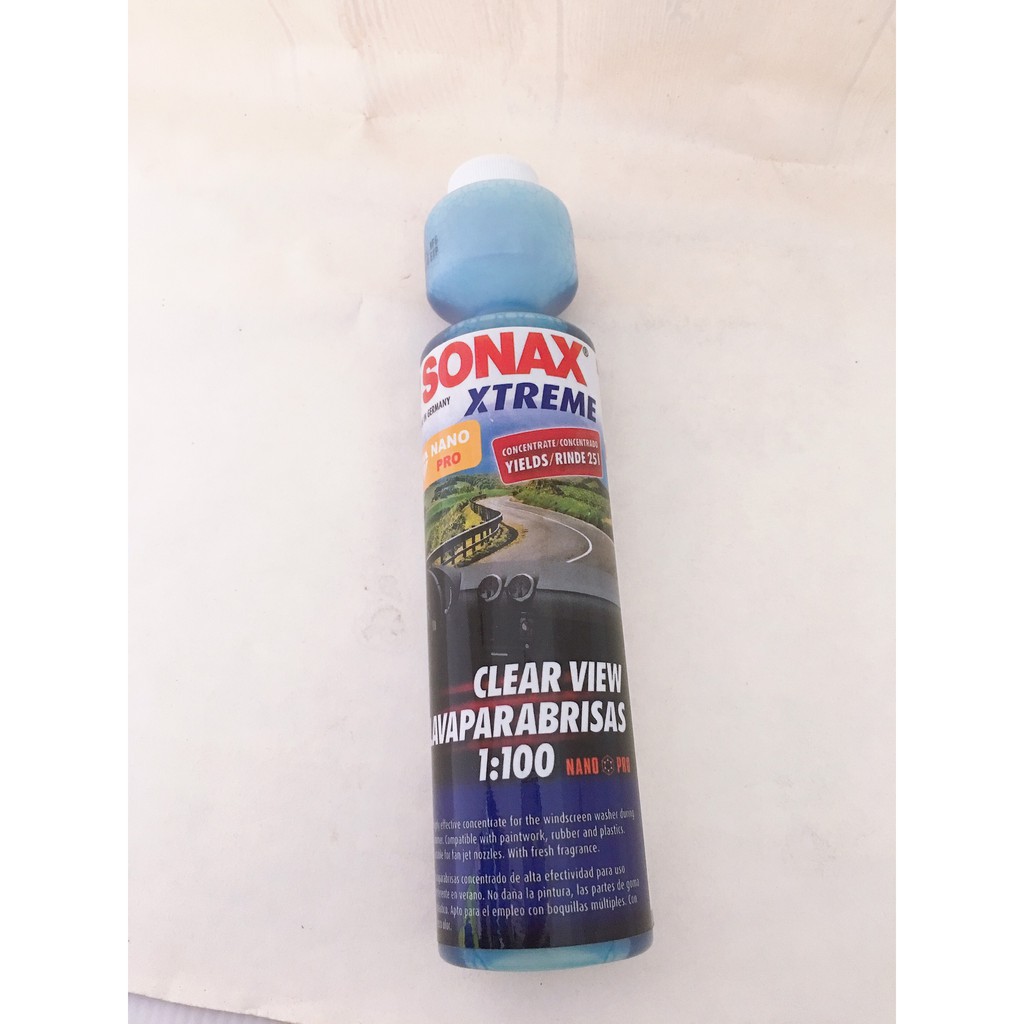 Chai Nước rửa kính xe , đèn xe Sonax Clear View 1:100 Lọ 250ml