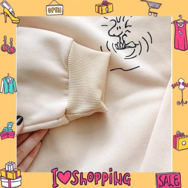áo nỉ,  ÁO NỈ NỮ MÀU BE BO GẤU CÚN SNOOPY | BigBuy360 - bigbuy360.vn