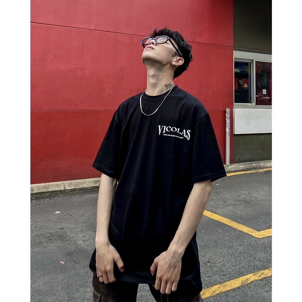 Áo thun unisex vải co giãn 2 chiều Cotton "Habbits are killing the the planet" - V VICOLAS T-SHIRT