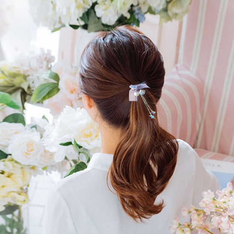 Bộ dây buộc tóc co giãn đa năng thiết kế dễ thương phong cách Hàn Quốc