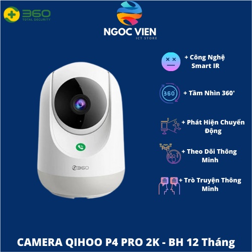 Camera quan sát 360 P4 Pro 2K 1296P, Xoay 360 độ, H264+ Smart AI App Botslab | Hàng Chính Hãng | Bảo Hành 12 Tháng