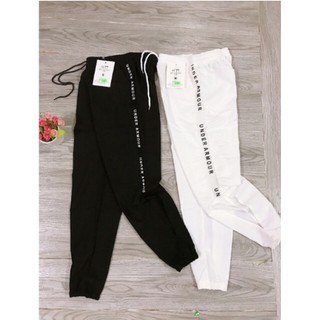 Quần Jogger Nữ 💖FREESHIP💖 Quần Baggy Nữ Chất Đũi Xước Bo Gấu Xẻ Viền Chữ Họa Tiết Cá Tính Hàn Quốc - SP4