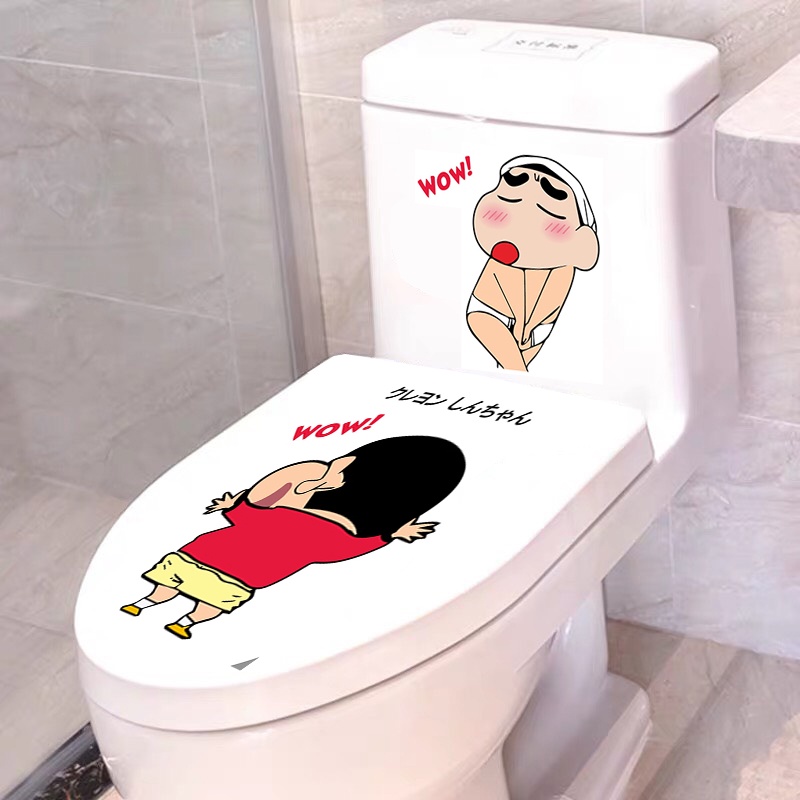 Miếng dán trang trí bồn cầu toilet, Shin chút chì huệ decor chất liệu Vinyl chống nước siêu bền, không phai màu, bong tr