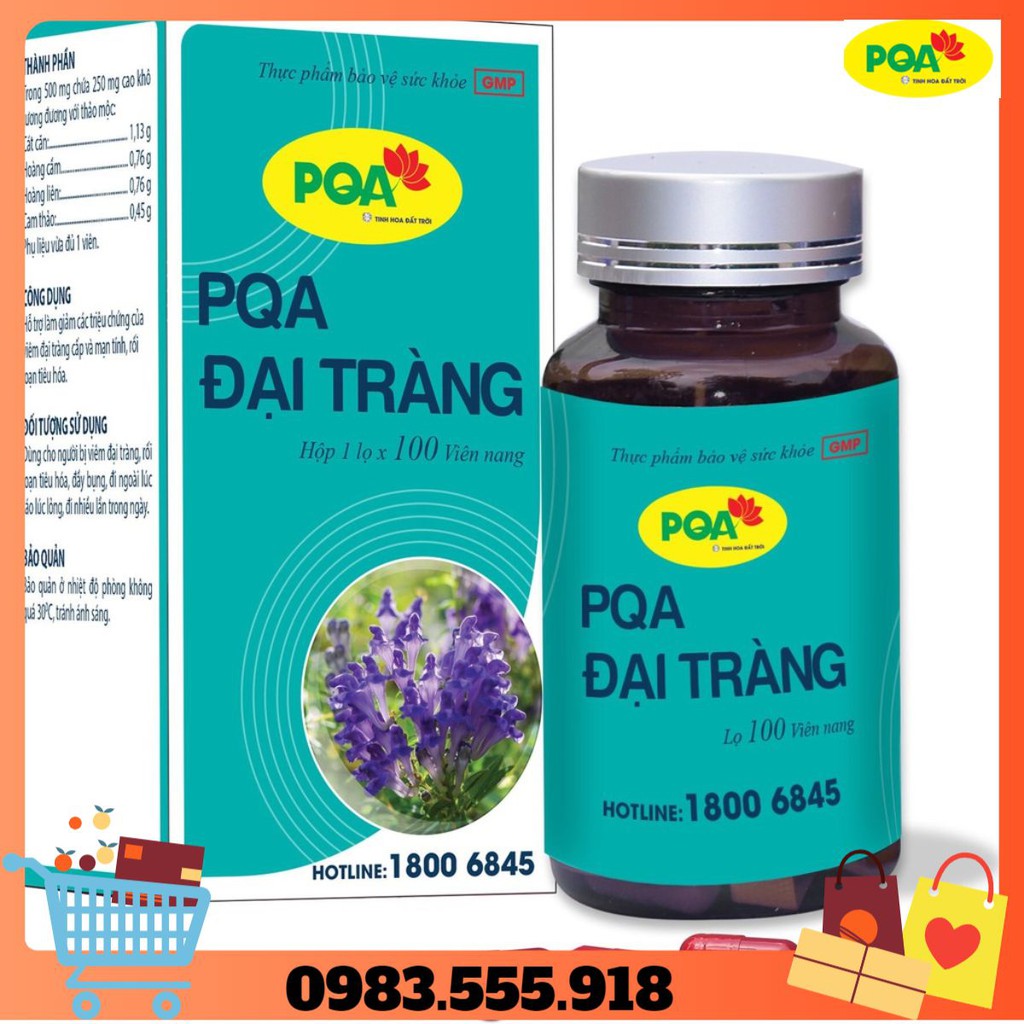 PQA Đại tràng- dùng cho người viêm đại tràng mạn tính- hộp 100 viên