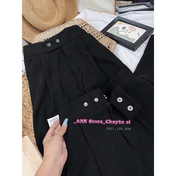 Quần tây baggy vải QC cạp siêu cao chất umi Hàn form chuẩn đẹp (ảnh thật_annstore)