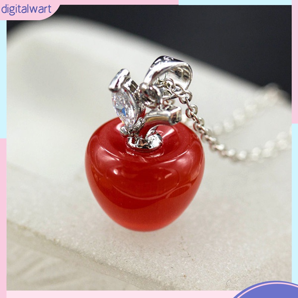 Mặt dây chuyền quả táo đỏ ngọc mắt mèo thời trang