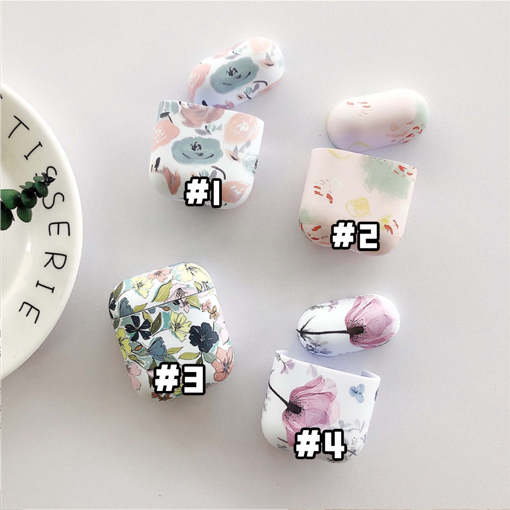 Vỏ bảo vệ hộp sạc tai nghe không dây chống sốc họa tiết hoa đáng yêu cho Airpods 1/2/Pro