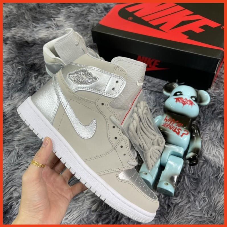 Giầy thể thao cao cổ metallic silver xám bạc high hot