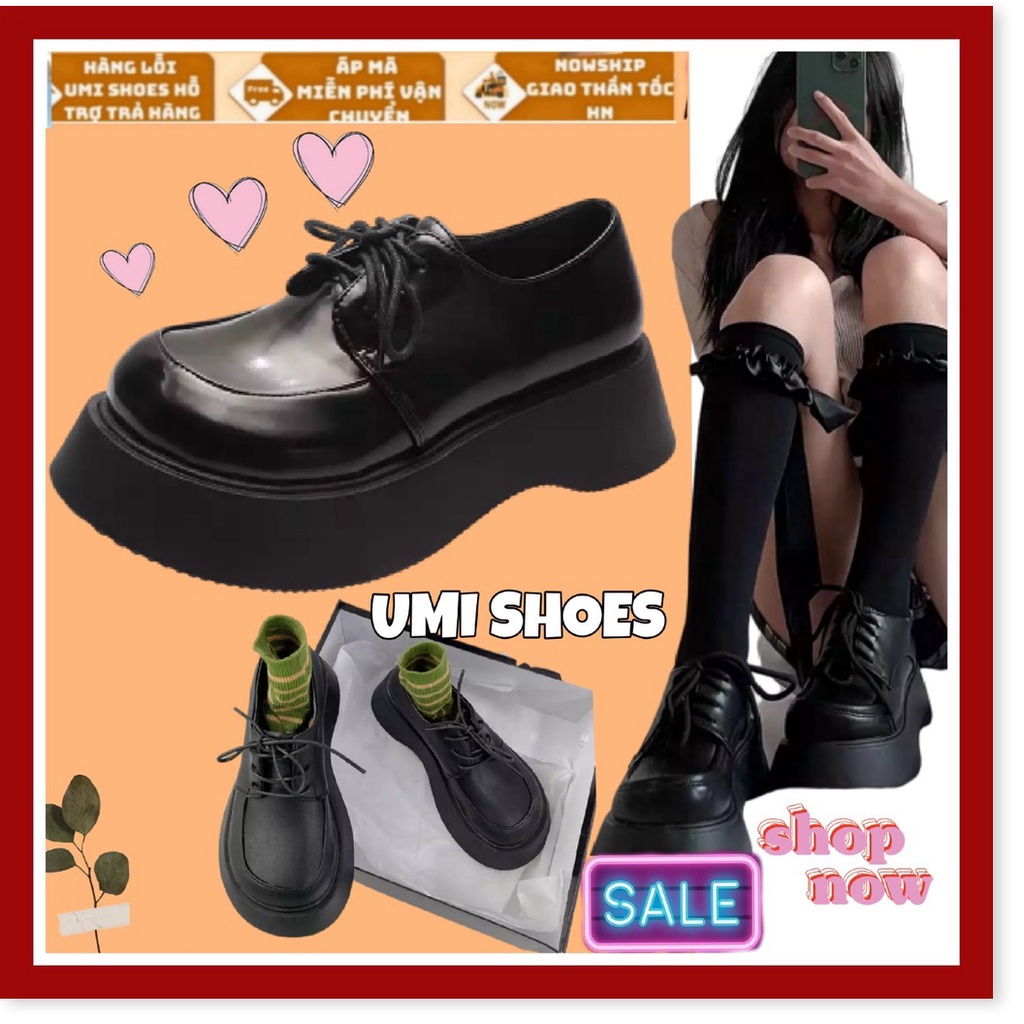 ★ ᗩᗰᗩᘔ𝗜ᑎ𝗚 𝗦𝗛𝗢𝗘𝗦 ★ Giày nữ oxford ulzzang lolita độn đế bằng cao to bự dày da bóng/trơn mũi vuông phong cách hàn q