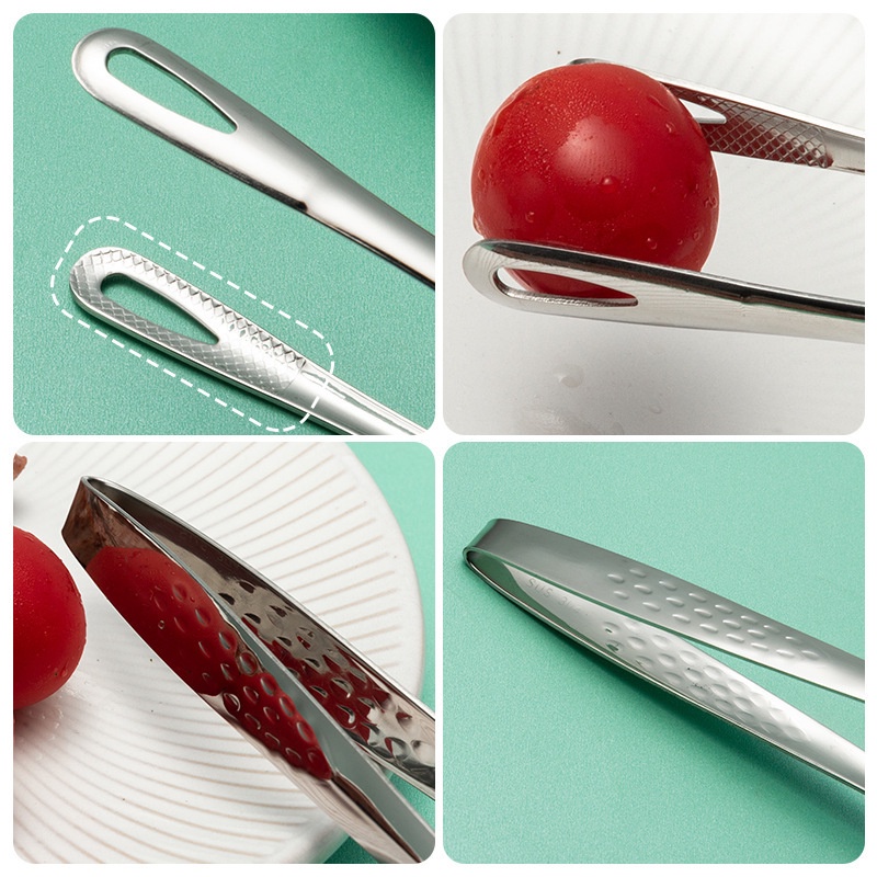 Kẹp Gắp Viên Đường/Cà Phê/Thức Ăn Bằng Thép Không Gỉ Tay Cầm Dài Chống Trượt Kích Thước S/M/L