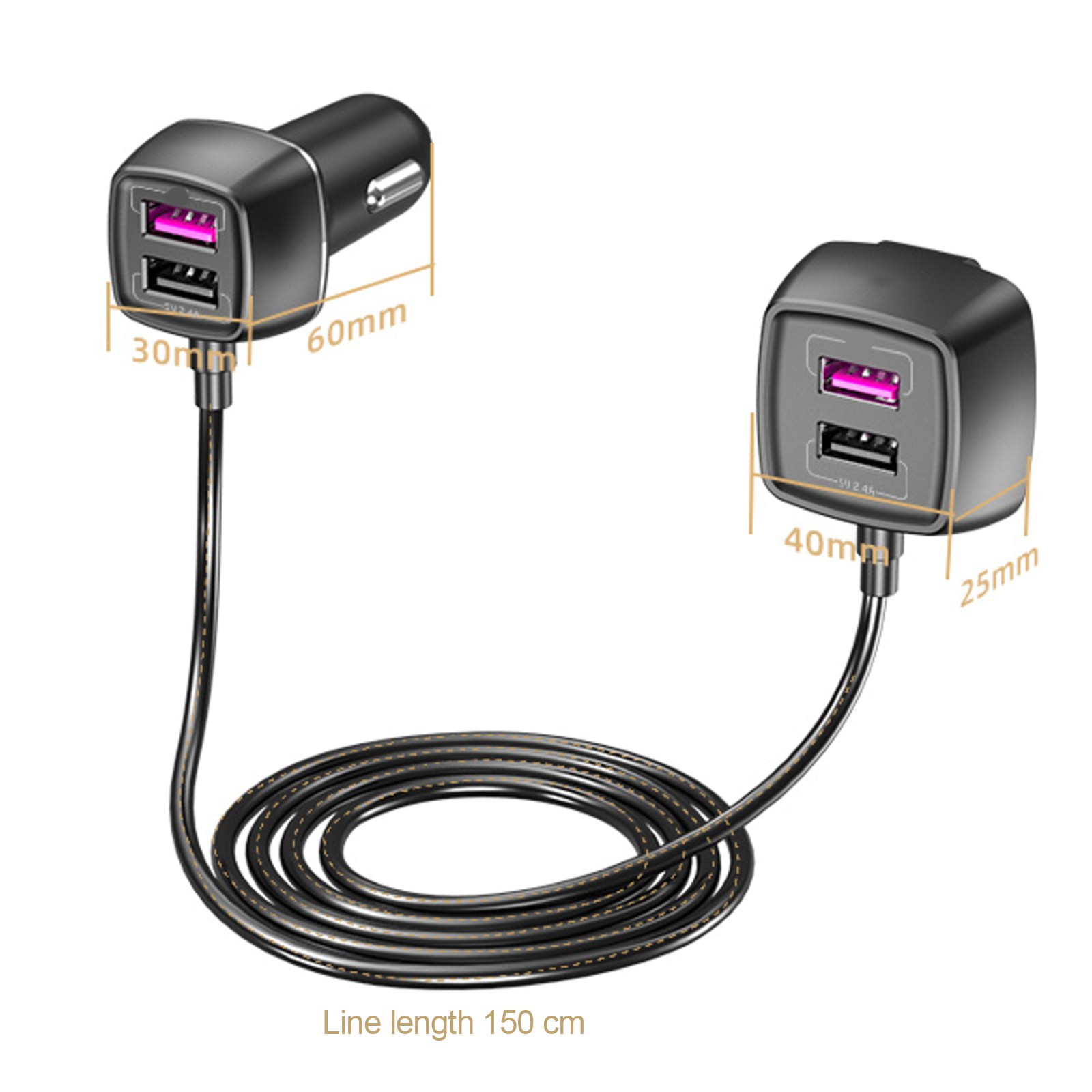 IN STOCK Car Charger Four USB Interfaces Compact Practical Car Charging Device