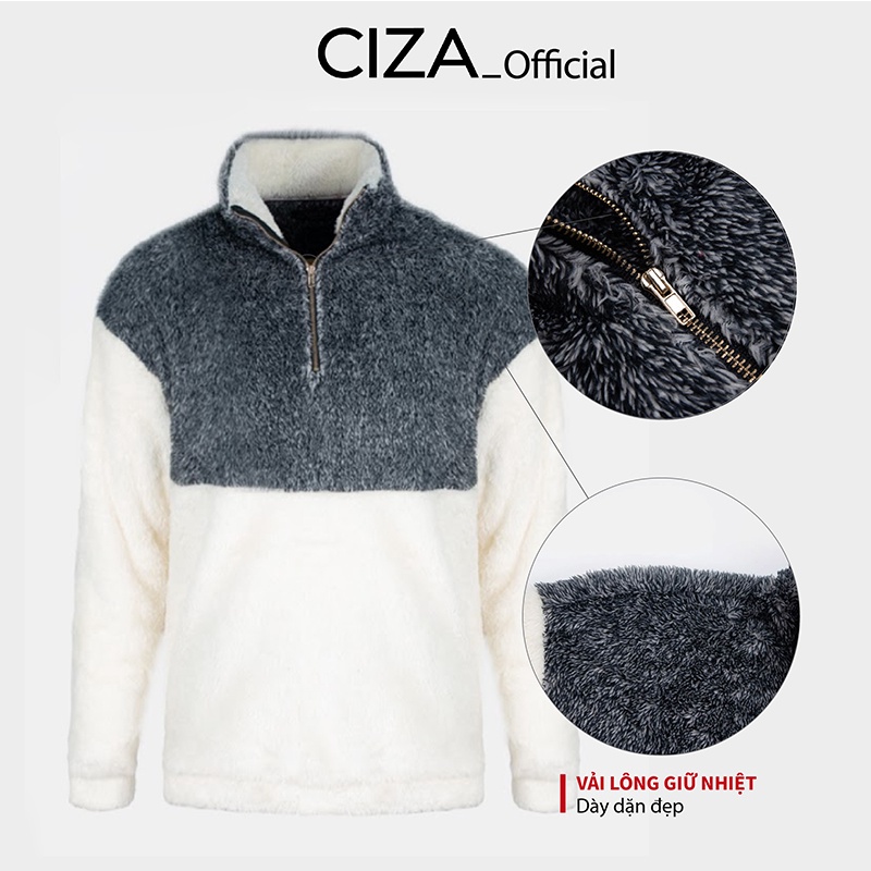 Áo khoác lông cừu dài tay nam CIZA cao cấp form Unisex siêu ấm thời trang mùa đông size S M L XL APDR05