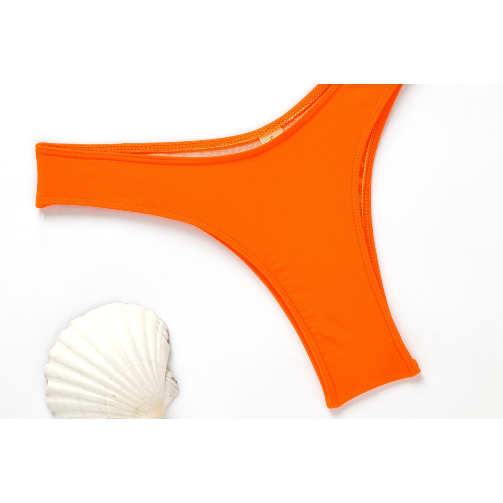 Set ba món đồ bơi bikini gồm áo khoác sọc vằn ngực cam, set bơi màu cam tôn dáng tôn da, lọt khe nhẹ G3M 00 11
