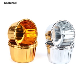 50pcs mini cupcake Foil Cupcake Wrapper Paper Gold Silver Cupcake Baking Cups KCB