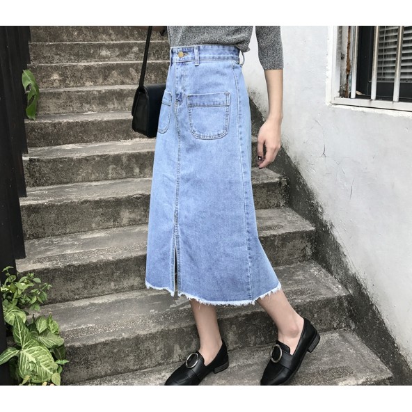 (SẴN)Chân váy jeans- chân váy bò dáng dài hàng Quảng Châu | BigBuy360 - bigbuy360.vn