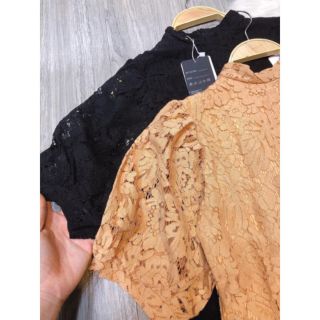 (Ảnh thật) Áo ren tay bồng