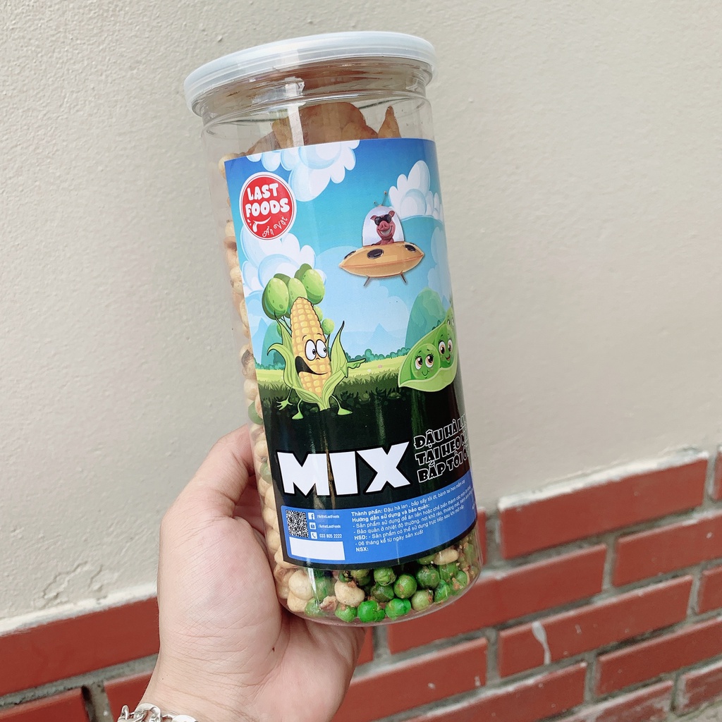 Mix đậu hà lan, tai heo mắm, bắp tỏi ớt 350g  hũ pet tiện lợi,  ăn vặt LASTFOOD Hà Nội với đặc sản các vùng miền giá tốt