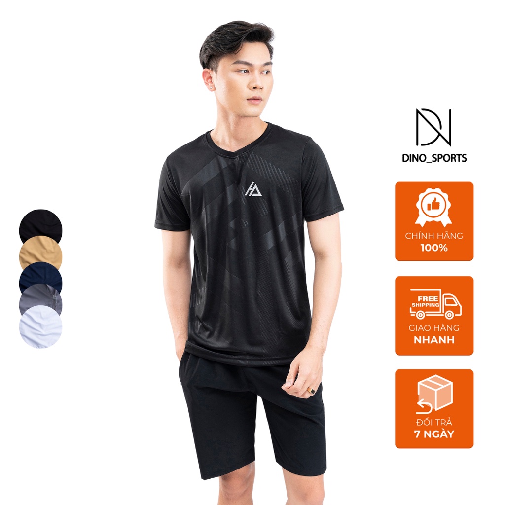 Bộ quần áo nam tay ngắn mùa hè DINO SPORTS quần áo mùa hè dáng thể thao chất thun lạnh hoạt động thoải mái