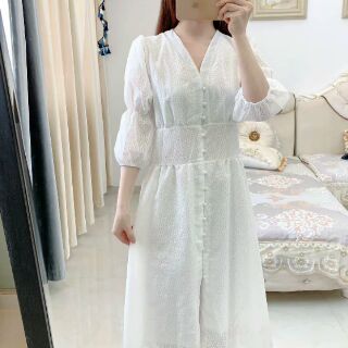 [ Order]  Váy Trắng cổ V ( kèm ảnh thật sau)