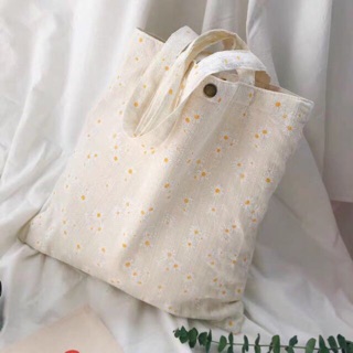 TÚI TOTE VẢI ĐEO CHÉO HOA CÚC NHÍ VINTAGE HÀN QUỐC