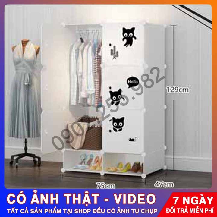 [RẺ NHẤT SHOPEE] TỦ ĐỂ QUẦN ÁO BÊN TRÊN KẾT HỢP TỦ GIẦY BÊN DƯỚI CỬA HỌA TIẾT KẾT HỢP CỬA TRẮNG TRONG MẪU 6 Ô LỚN