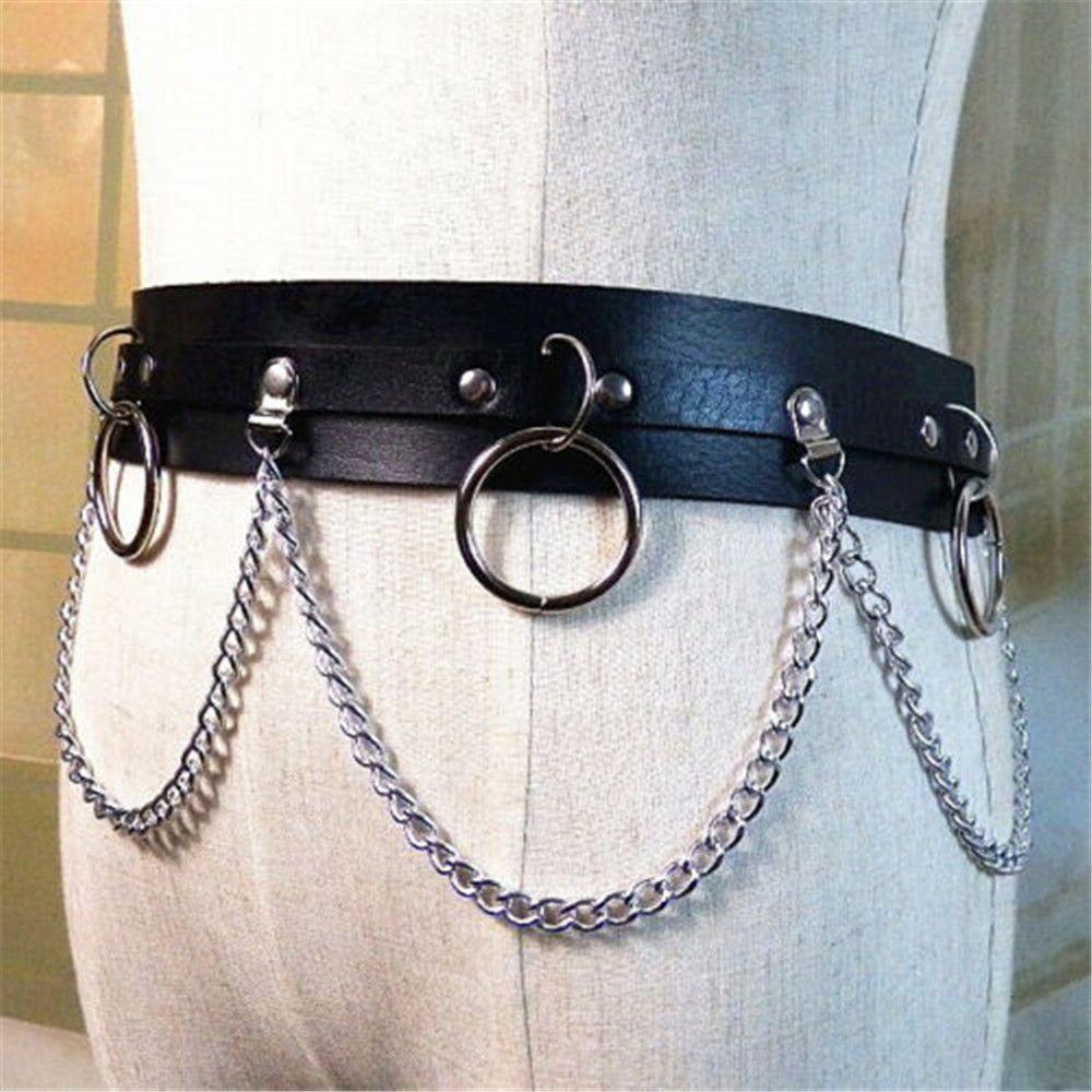 Vòng Cổ Choker Da Pu Phối Dây Xích Kim Loại Phong Cách Rock Punk