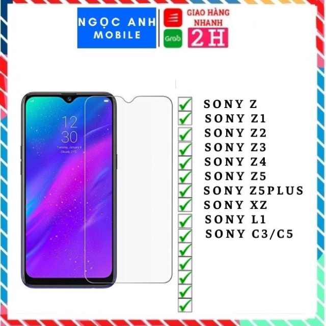 Kinh Cường Lực Các Mã SONY Z1,Z2,Z3,M2,M4.M5,Z4,Z5,C3,C4,C5,C6 NGỌC ANH MOBILE