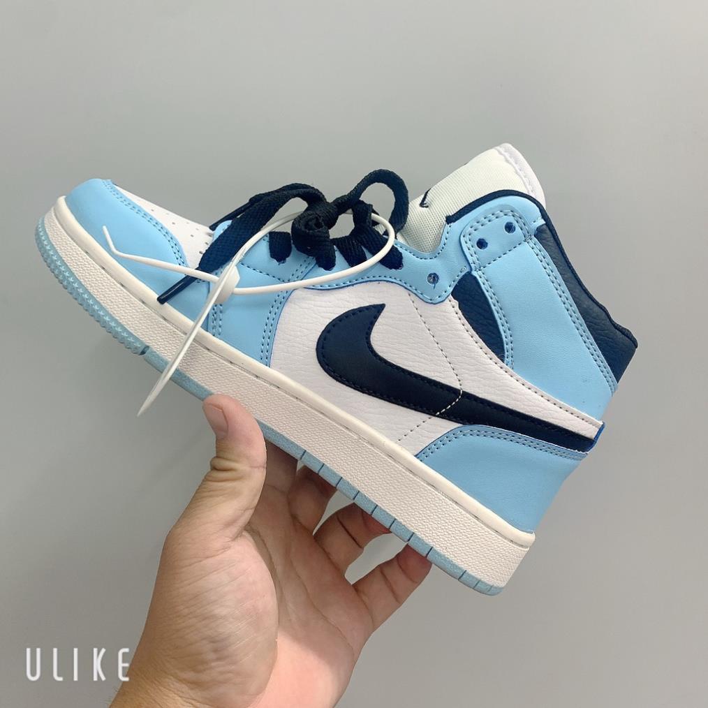 Giày thể thao jordan 1 cổ cao màu xanh nhạt