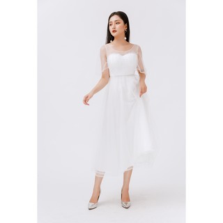 Đầm xòe ngắn tay bèo ngực - 20Again