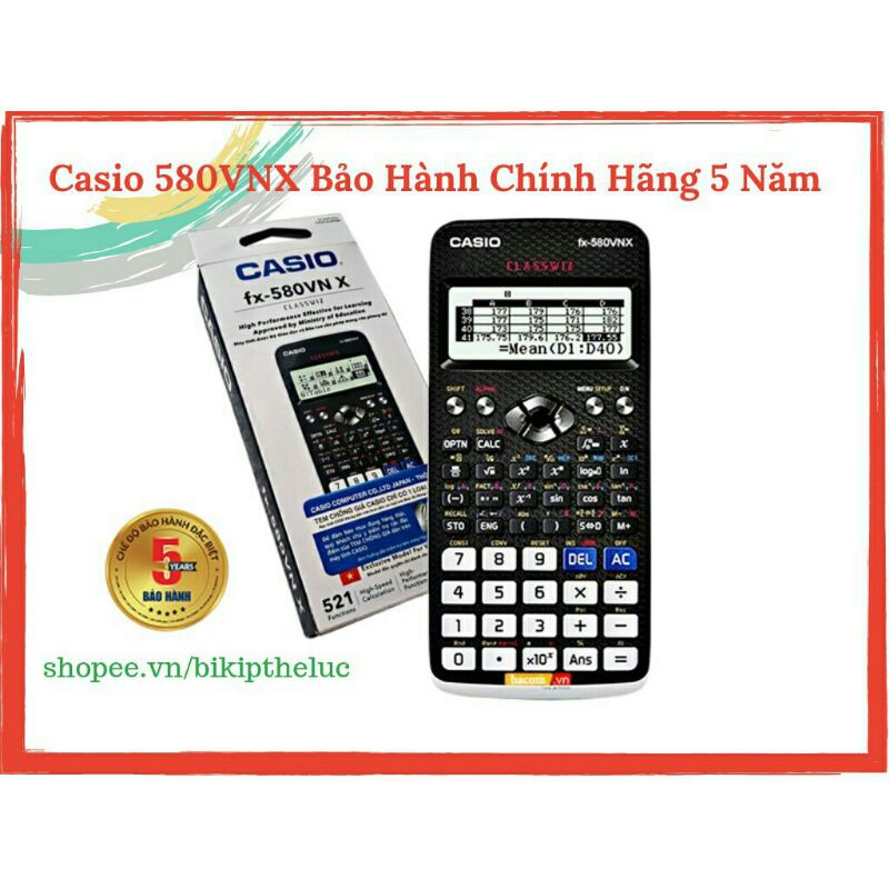 BẢO ĐẢM CHÍNH HÃNG 💯.BẢO HÀNH 7 NĂM. Máy tính casio 580vn fx plus