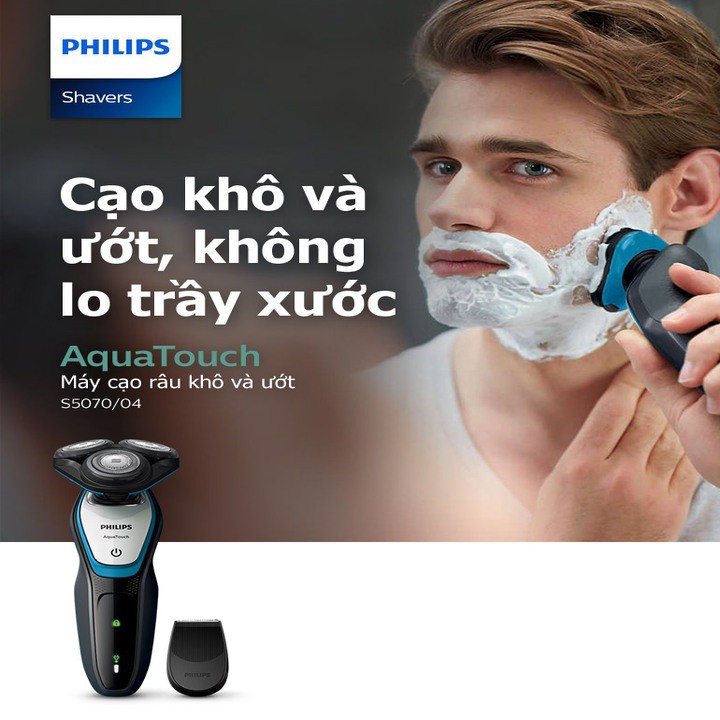 Máy cạo râu khô và ướt Philips S5070 SẠC NHANH - HÀNG CHÍNH HÃNG