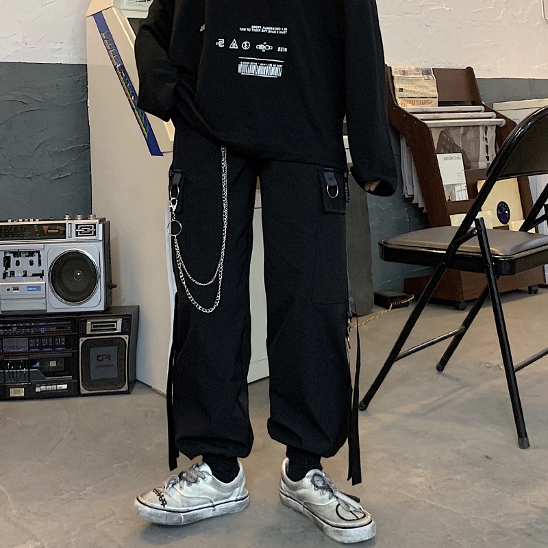 Quần ống rộng  quần dài cạp chun có dây rút điều chỉnh eo vải co dãn dày dặn mặc 4 mùa TTE276