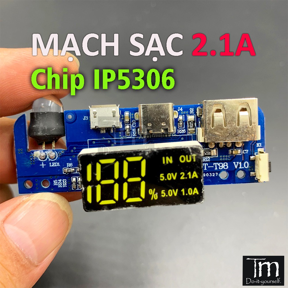 Mạch Sạc Dự Phòng Hiển Thị LCD 5V 2.1A